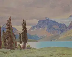 Walter J. Phillips, Bow Lake, 1954, oil on canvas