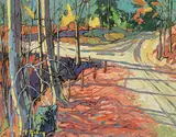 Gaston Rebry, Untitled - Country Road at Dusk, 1978, oil on canvas