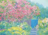 Helen Rogak, Land's End, Sidney, B.C., Blue Gate, 1991, acrylic on canvas