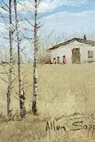 Untitled - On Our Way Home by Allen Sapp, acrylic on canvas, sold Apr 2021