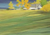 Keith Thomson, Untitled - Farmhouse in the Field, watercolour on paper