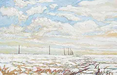Steve Coffey, Pole Road and Melting Snow, 2010, oil on canvas