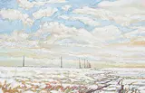 Steve Coffey, Pole Road and Melting Snow, 2010, oil on canvas