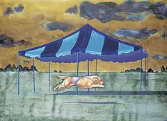 Round About by Alexandra Haeseker, 1982, acrylic on canvas, sold Apr 2021