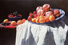Robert Lemay, Fruit and Portuguese Plate, 2008, oil on canvas