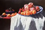 Robert Lemay, Fruit and Portuguese Plate, 2008, oil on canvas