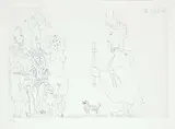 Pablo Picasso, Le Cocu Magnifique [Plate 3] #51/200, 1966, etching on paper
