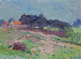 Anna Boch, Untitled - Summer Country, oil on paper board