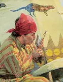 Frank Hagel, The Otter Lodge, 1984, oil on wood board