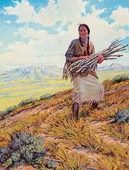 Gregory Sievers, Walks Lightly Woman, 1986, oil on wood board