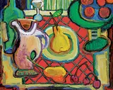 Pierre Bedard, Pire en Dessert, acrylic on wood board