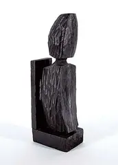 Robert De Castro, Untitled - Abstract Torso, stained wood carving