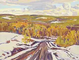 William Duma, Autumn Storm, acrylic on canvas board