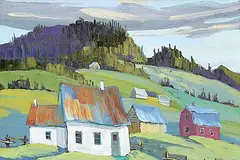 Vladimir Horik, Baie St.Paul, 1981, oil on wood board