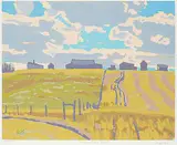 Illingworth Kerr, Uncle Bob's Place #8/150, colour silkscreen on paper
