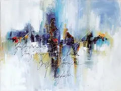 Fabienne Leydecker, Untitled - City Lights, acrylic on canvas