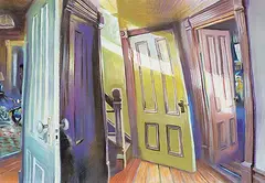 Brad Pasutti, Untitled - Many Doors, 1993, pastel on paper