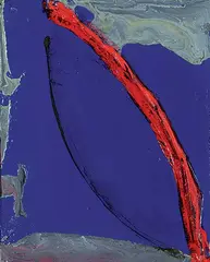 Graham Peacock, Midnight [Tabletop Painting Series], 2019, acrylic and collage on canvas