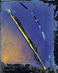 Graham Peacock, Midnight Curve, 2019, acrylic and collage on canvas