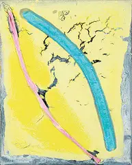 Graham Peacock, Bahamas Curve [Tabletop Painting Series], 2019, acrylic and collage on canvas