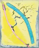 Graham Peacock, Bahamas Curve [Tabletop Painting Series], 2019, acrylic and collage on canvas