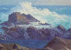 William Henry Price, Untitled - The Crashing Waves, oil on paper board