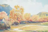 Untitled - Rosedale by Margaret Shelton, 1977, watercolour on paper, sold Apr 2021