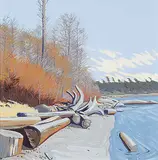 Peter Shostak, Untitled - Driftwood Banks, 1986, acrylic on canvas