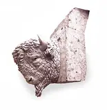 Al Stinson - Heritage Calgary, Bison Head from Centre Street Bridge, 1983, cast concrete