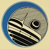 Robert Davidson, Moon [Green and Black on White], 1976, colour silkscreen on paper