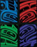 Alano Edzerza, Blue / Red / Green / Purple Formline #9/200, 2007, colour silkscreen on paper