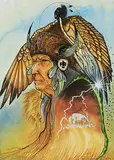 Robert Ka Kay Geesick, Untitled - Vision of White Buffalo, watercolour on paper