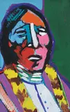 Brent Learned, Whirlwind Cheyenne Chief, acrylic on paper