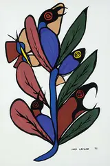John Eric LaFord, Untitled - Birds in the Leaves, 1993, gouache on paper