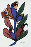 John Eric LaFord, Untitled - Birds in the Leaves, 1993, gouache on paper