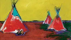 Brent Learned, Teepees, 1999, acrylic on paper