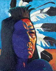 Frederick McDonald, Kicking Bird, Medicine Man, 1996, acrylic on canvas