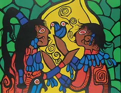 Norval Morrisseau, Untitled - Colourful Conversation, photolithographic reproduction on paper