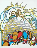 Daphne Odjig, Western Wall - Jerusalem #A/P, colour silkscreen on paper
