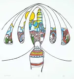 Daphne Odjig, Visions #228/250, colour silkscreen on paper