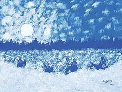 Untitled - Journey by Jim Poitras, 2019, acrylic on paper, sold Mar 2021