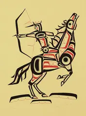 Roy Henry Vickers, Untitled - The Mounted Archer #26/200, 1974, colour silkscreen on paper