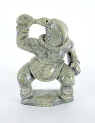 Kiugak Ashoona, Transforming Shaman, 1998, light green stone carving