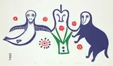 Kingmeata Etidlooie, Dream #8/50, 1971, colour stonecut on paper