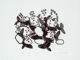 Tivi Etok, Fish in their Spawning Ground #41/50, 1979, stonecut on paper