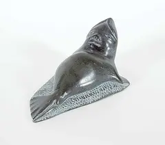 Daniel Inukpuk, Untitled - Seal Transformation, 1978, black stone carving