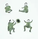 Elisapee Ishulutaq, Drum Dance #5/40, 1972, colour stencil on paper