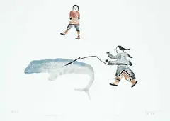 Elisapee Ishulutaq, Revenge #5/40, 1972, colour stencil on paper