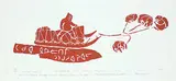 Juanisialu Irqumia, One Hunter Guards the Dogs While his Companion Follows the Game #41/60, 1976, relief print on paper