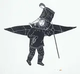 Minnie Kaitak, Asauyajumik and his Wife Get Ready for the Hunt #22/30, 1972, stonecut on paper